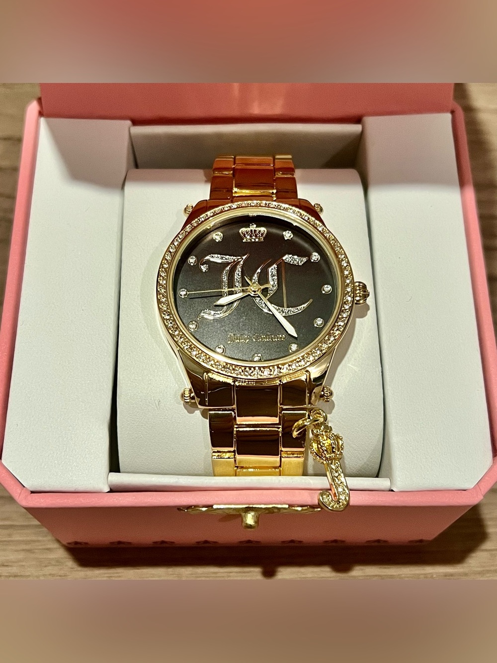 Juicy Couture Crystal Accented Analog Watch JUI50117RO (Gold/Black)